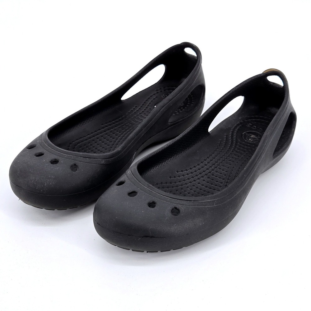 Crocs Kadee Ballet Flats Women 6 Black Slip On HTF Retired Made in Mexico Rare